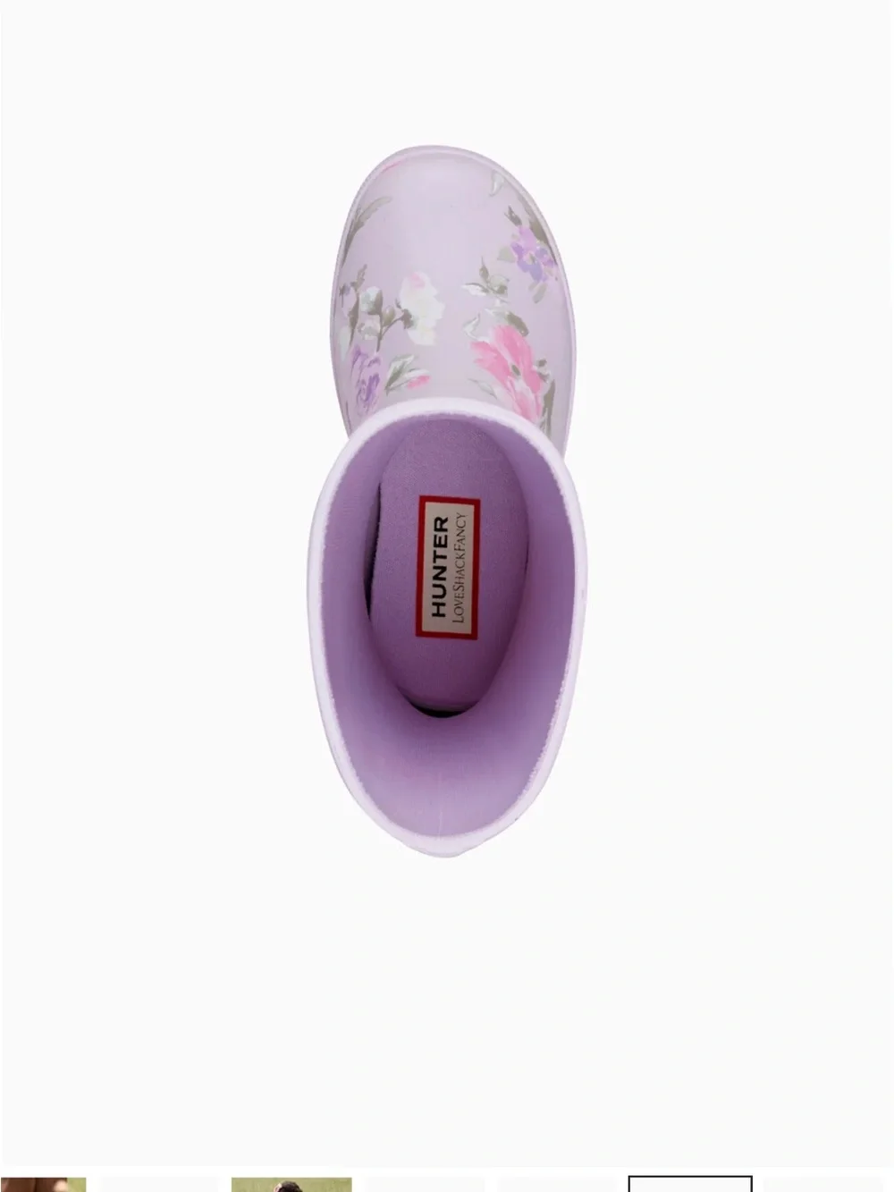 Hunter x LoveShackFancy Lilac Floral Kids Rain Boots size 9